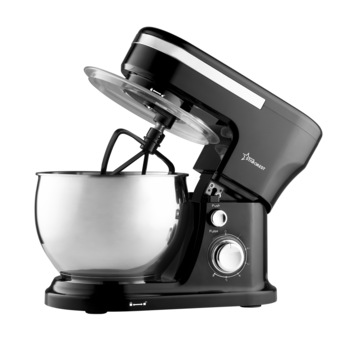 Robot de bucatarie STARCREST SKM-1000BK, 1000W, Bol 5L Inox, 3 Accesorii, 6 Trepte de viteza, Negru Robot de bucatarie STARCREST SKM-1000BK, 1000W, Bol 5L Inox, 3 Accesorii, 6 Trepte de viteza, Negru