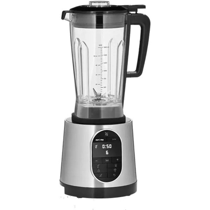 Блендер WMF Kult Pro 416630011, 1.8л, 1600W, 6 степени на скорост, сребристо-черен