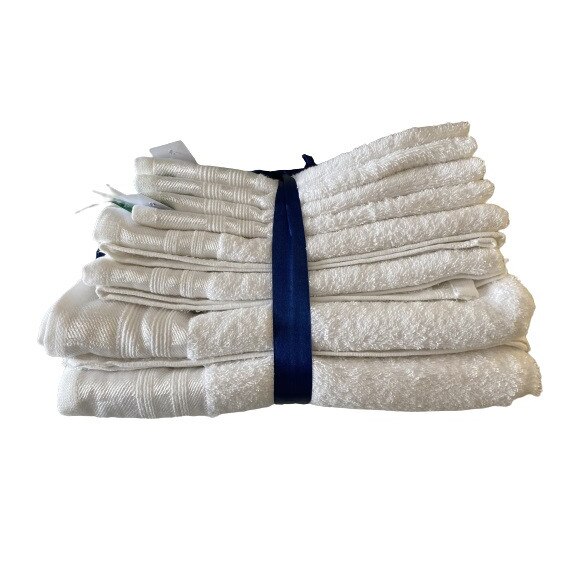 Set 8x Prosoape bumbac 100%,4buc 30x50 cm,2 buc 50x90 cm,2 buc 65x135 cm Alb 420gr/mp