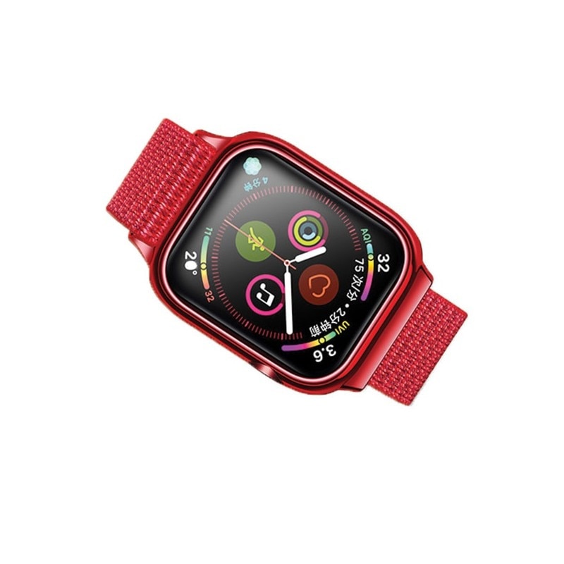 Curea Apple Watch Usams Nylon Cu Cadru Compatibila Cu Apple Watch 4 / 5 / 6 / Se (44mm), Rosu