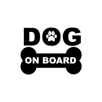 Sticker Auto Decorativ, Dog On Board, Alb, 15x11 cm Sticker Auto Decorativ, Dog On Board, Alb, 15x11 cm