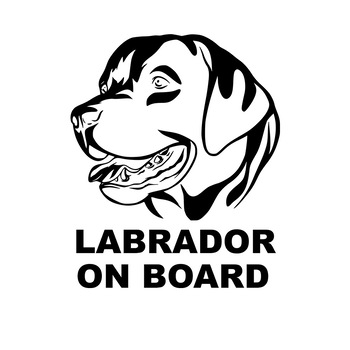 Sticker Auto Decorativ, Labrador On Board, Alb, 21×27 cm Sticker Auto Decorativ, Labrador On Board, Alb, 21×27 cm