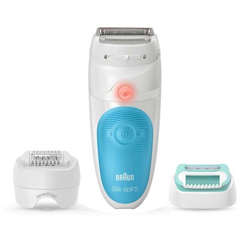 Epilator BRAUN Silk-épil 5-610, 28 pensete, 2 viteze, Alb-Albastru Epilator BRAUN Silk-épil 5-610, 28 pensete, 2 viteze, Alb-Albastru
