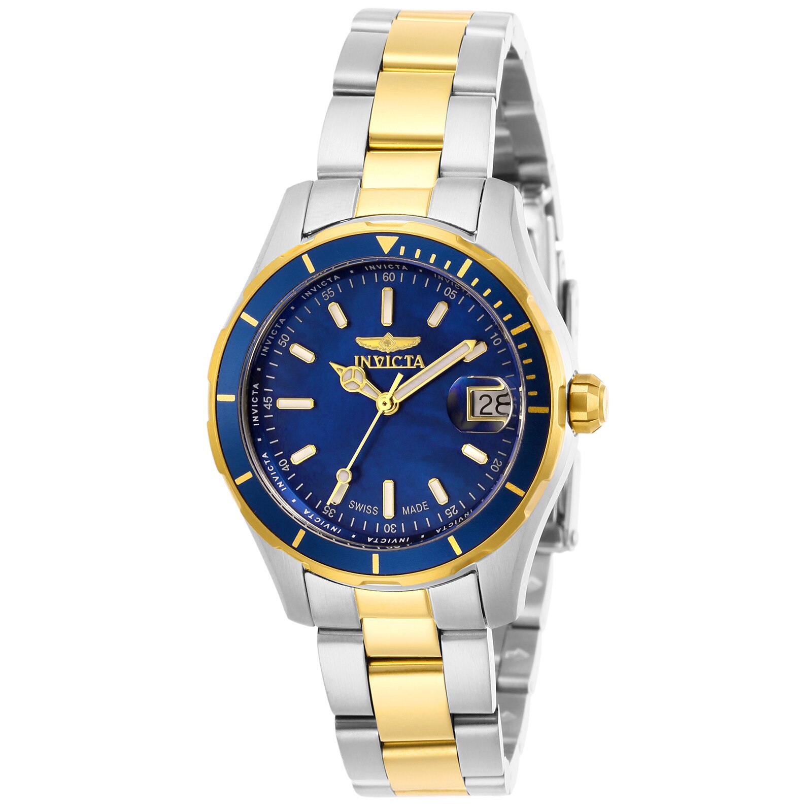 Ceas dama INVICTA Pro Diver 28649, quartz, swiss made, otel inoxidabil bicolor, 100 m