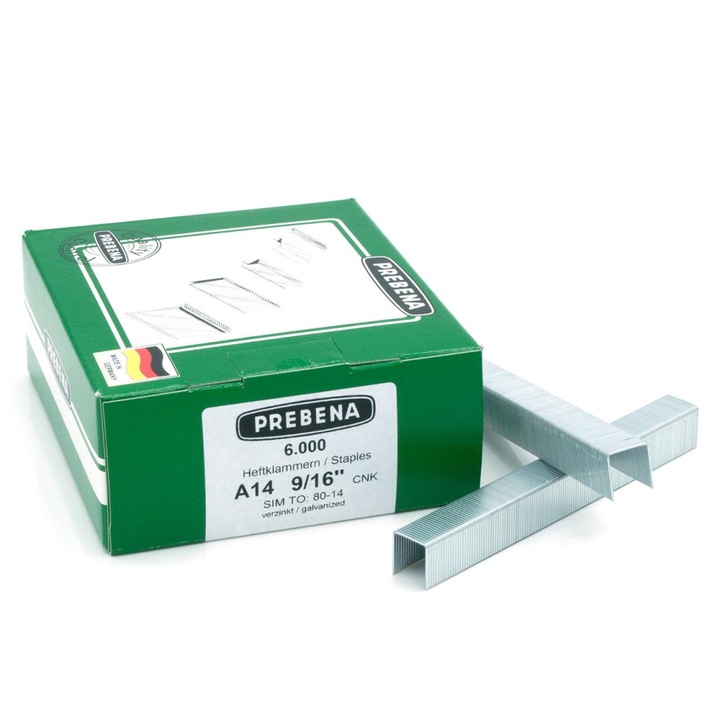 Capse zincate, Prebena, A14CNK, 6.000 bucati, pentru capsatoare pneumatice