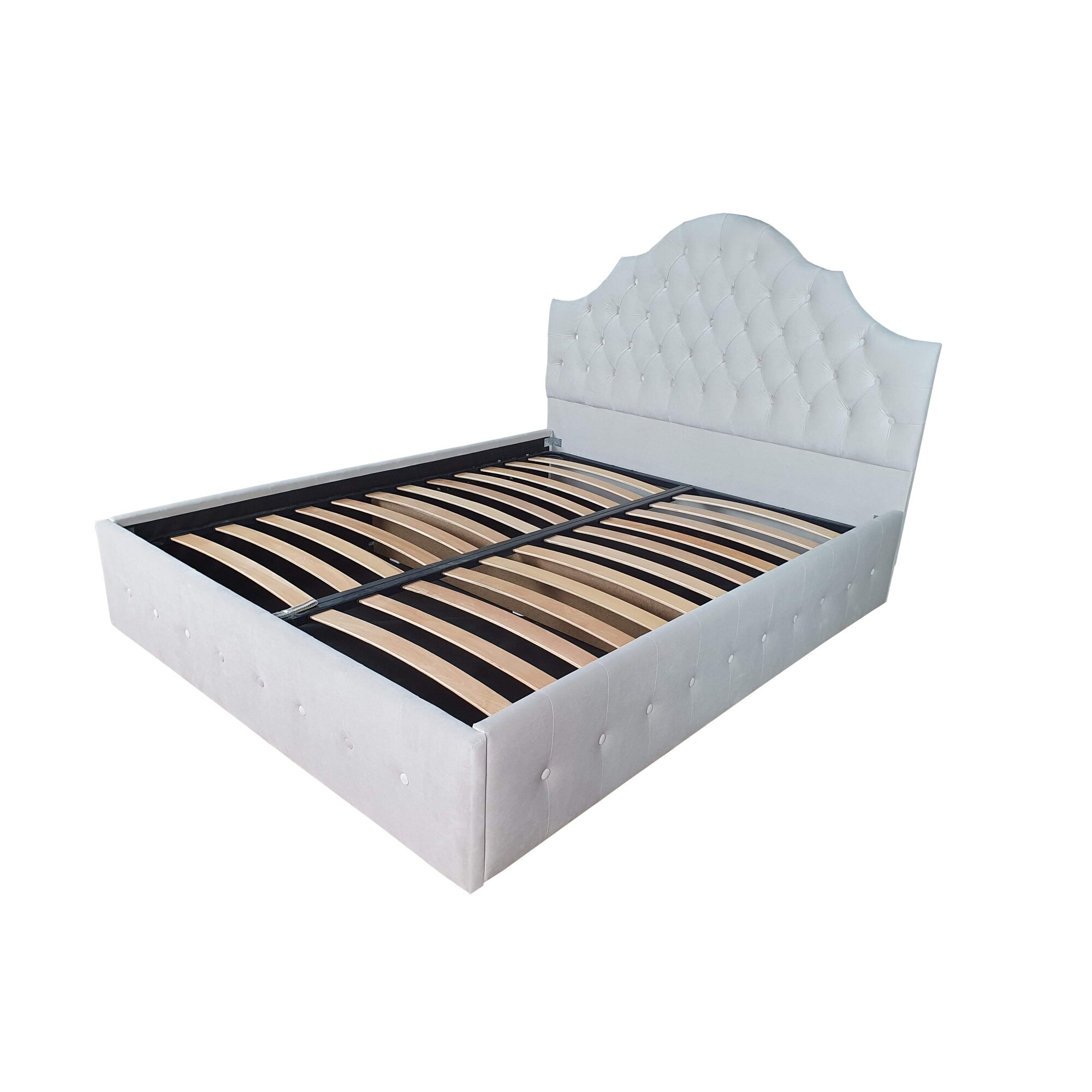 Pat tapitat Classmob, Sophia, 180x200cm,somiera metalica rabatabila,bej