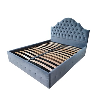 Pat tapitat Classmob, Sophia, 160x200cm,somiera metalica rabatabila,gri Pat tapitat Classmob, Sophia, 160x200cm,somiera metalica rabatabila,gri