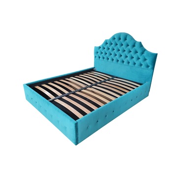 Pat tapitat Classmob, Sophia, 160x200cm,somiera metalica rabatabila,turcoaz Pat tapitat Classmob, Sophia, 160x200cm,somiera metalica rabatabila,turcoaz