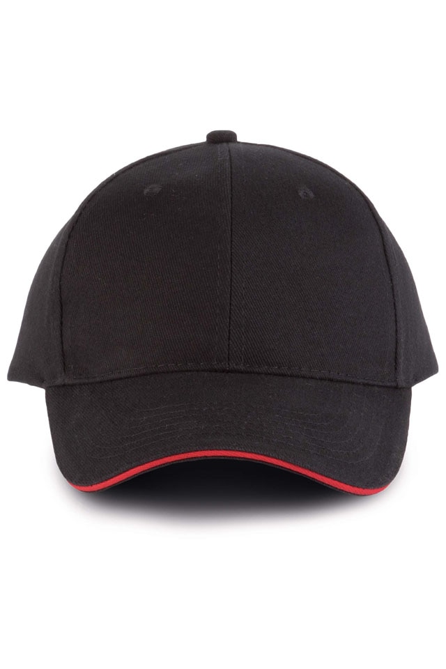 Sapca K-UP Sandwis, Negru/Rosu, bumbac universala