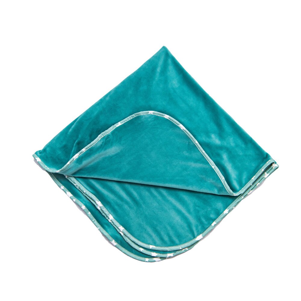 Paturica dubla pentru bebelusi, BABYEN, bumbac/plus, turquoise, 90 x 140 cm