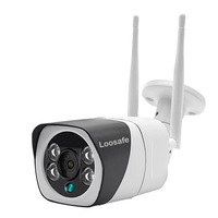 camera de supraveghere wifi loosafe b03 metalica compatibila google home si alexa exterior  interior full hd 4x zoom sunet bidirectional stocare cardcloud senzor miscare alb imagen 3_0_
0