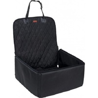husa auto protectie caini si pisici husa protectie scaun fata 2 in 1 metru patrat de culoare neagra material rezistent 45 x 40 x 56 laterale reglabile imagen 0_0_0