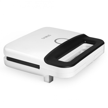 Sandwich maker Samus STG-750W, 750 W, placi neaderente tip grill, indicator LED de control, carcasa termorezistenta, maner termorezistent cu sistem de inchidere, alb/negru Sandwich maker Samus STG-750W, 750 W, placi neaderente tip grill, indicator LED de control, carcasa termorezistenta, maner termorezistent cu sistem de inchidere, alb/negru