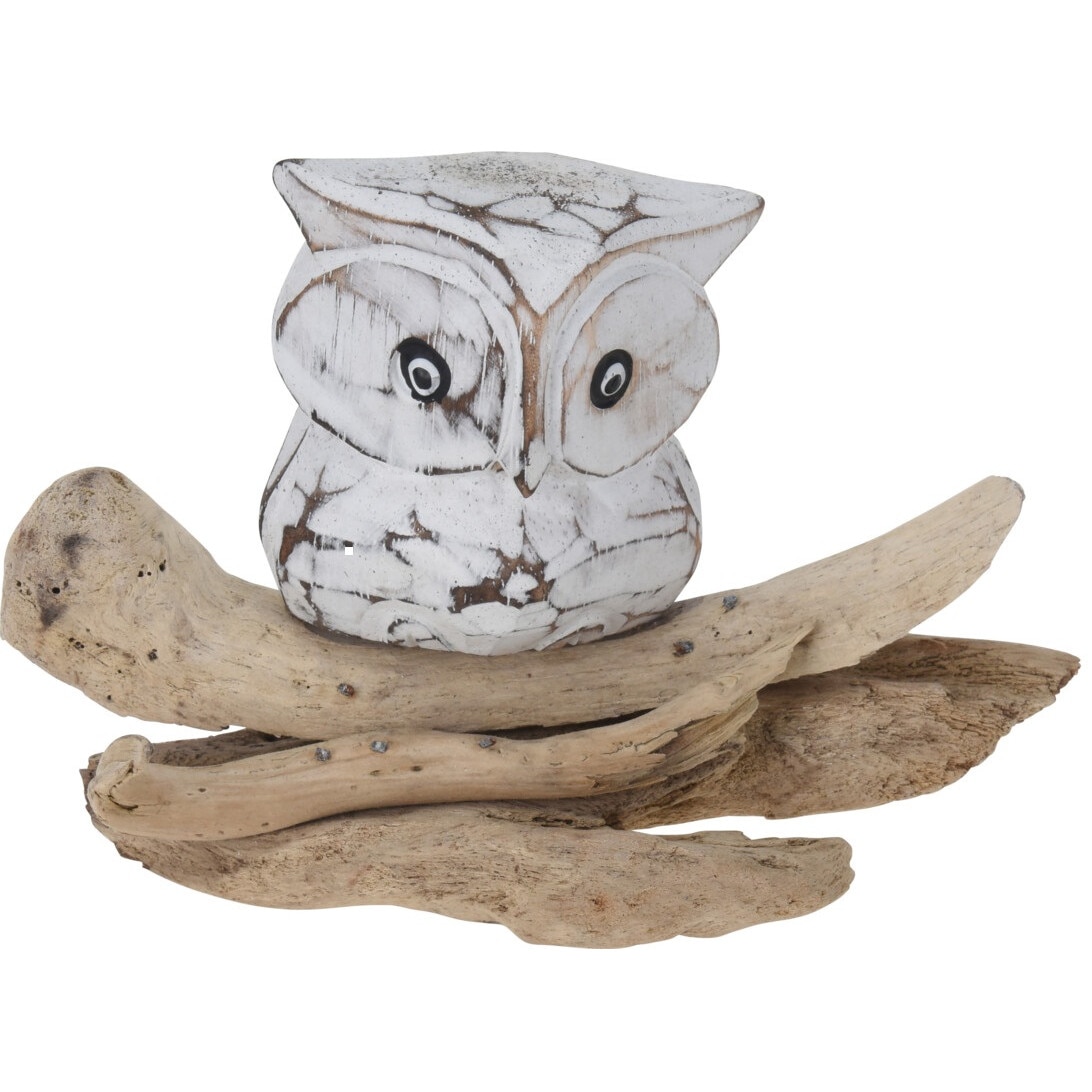 Figurina de lemn, bufnita, 13x10 cm