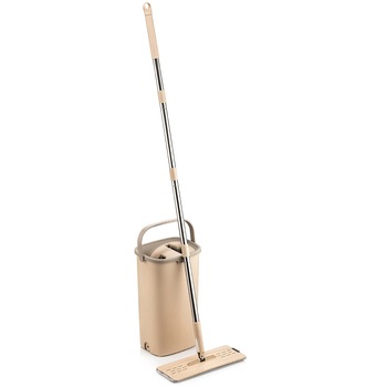 Galeata cu mop plat, pliabil, capul rotativ, manerul 100-130 cm, Sillgech MAG201 (bej) Galeata cu mop plat, pliabil, capul rotativ, manerul 100-130 cm, Sillgech MAG201 (bej)