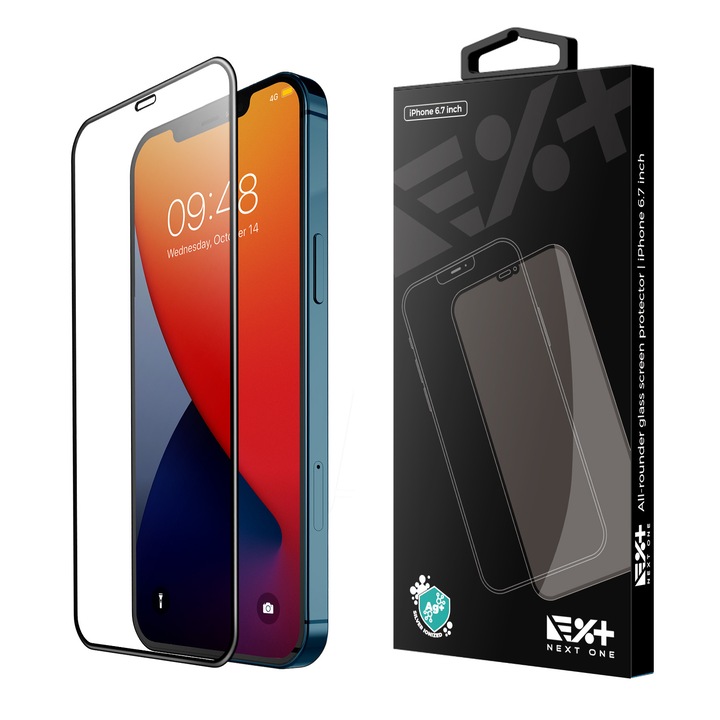 Next One Kijelzővédő üvegfólia, Apple iPhone 12 / iPhone 12 Pro készülékekhez, Keménység 9H, átlátszó
