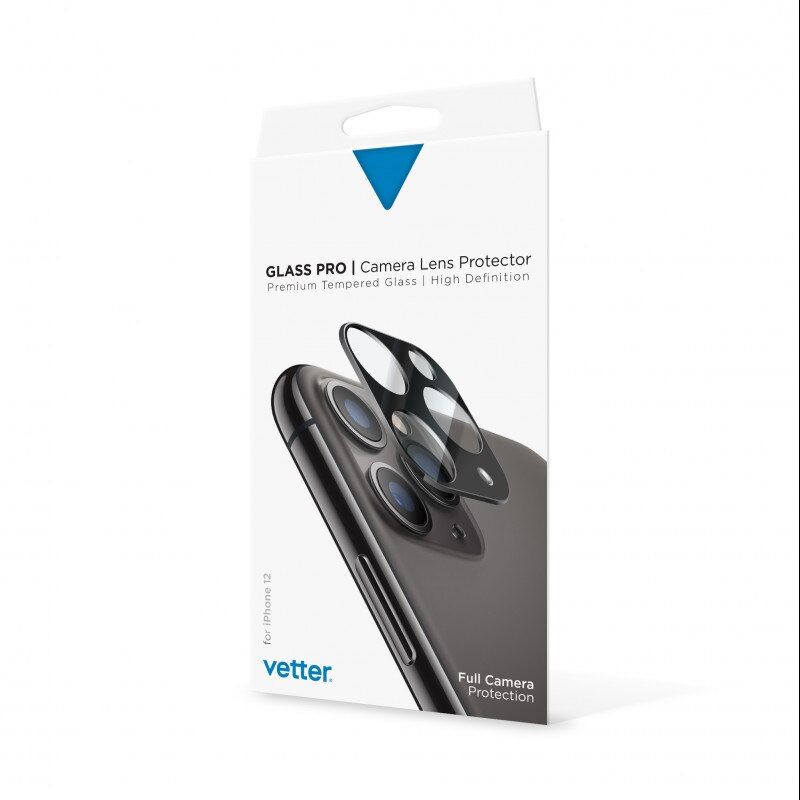 Folie/Geam de protectie Vetter pentru camere iPhone 12, Tempered Glass Pro