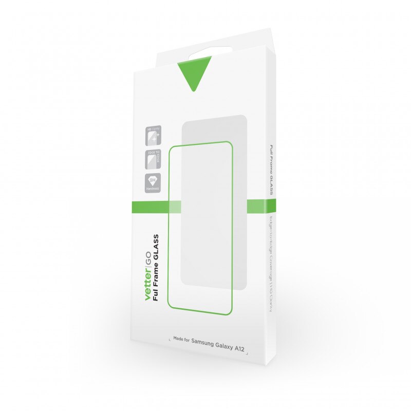 Folie Protectie Ecran Samsung Galaxy A12, Full Frame and Glue Tempered Glass Vetter GO, Negru