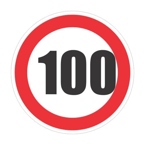 Autocolant limitare de viteza 100km, diametru 10 cm