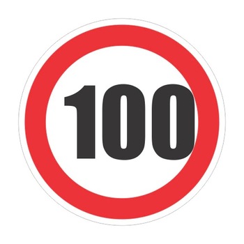Autocolant limitare de viteza 100km, diametru 10 cm Autocolant limitare de viteza 100km, diametru 10 cm