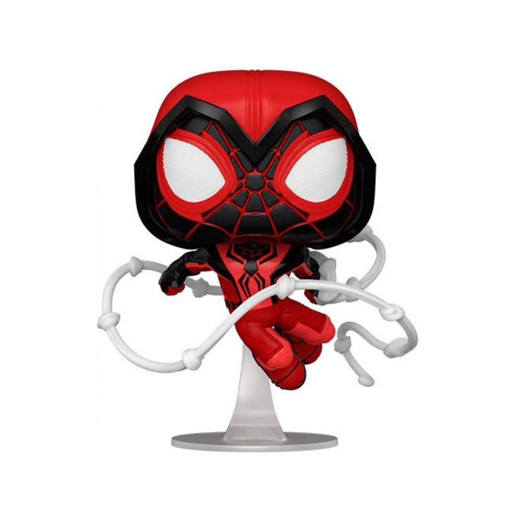 Funko POP 770 Spider Man Figura, Marvel Miles Morales, Bíbor öltöny