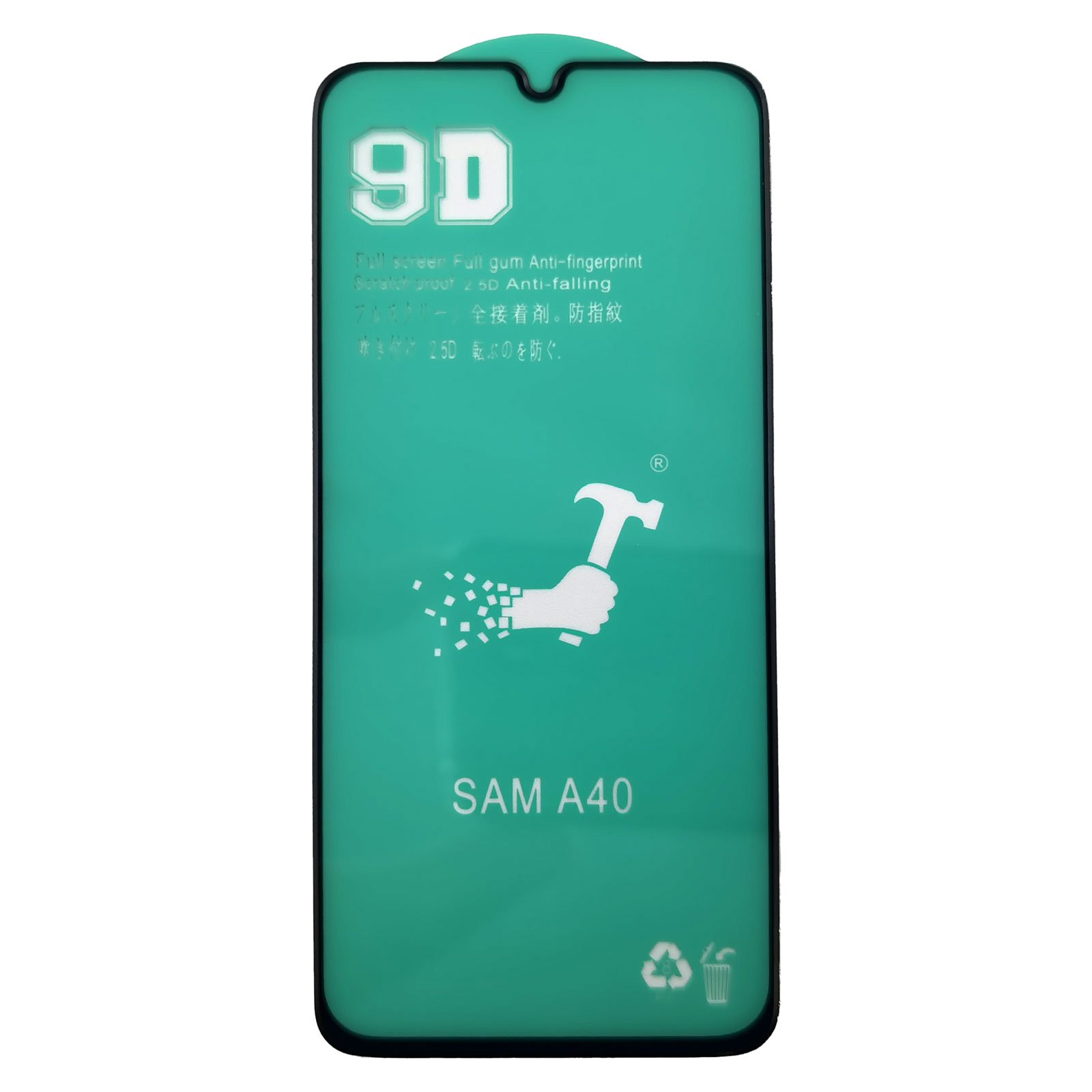Folie ceramica flexibila compatibila cu Samsung Galaxy A40, 3D Negru, FULL SCREEN, Full Glue, Antisoc, Viceversa