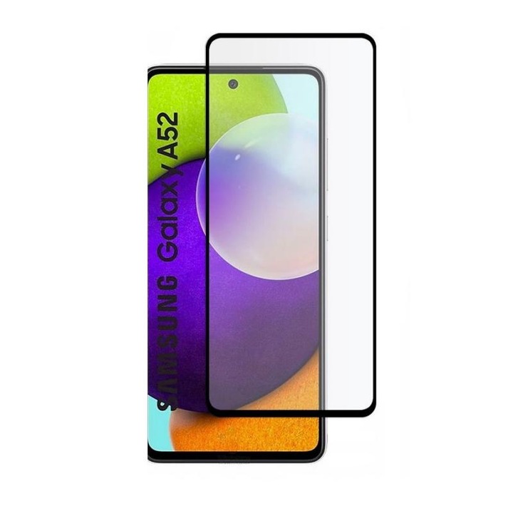 Teljes fedésű, teljes ragasztós Mocolo üvegfólia kompatibilis a Samsung Galaxy A52 / A52 5g készülékkel, ragasztó a fólia teljes felületén