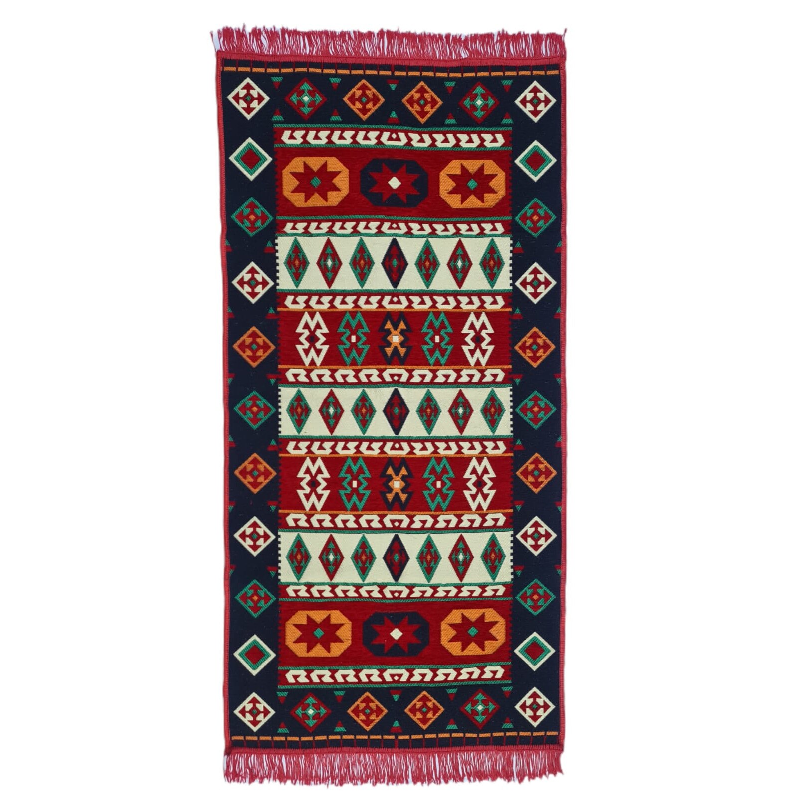 Covor catifelat tip traversa, Premium, model traditional, 150 x 80 cm , Multicolor