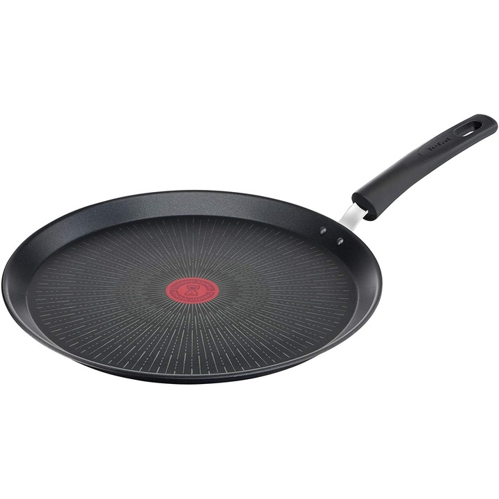 Тиган за палачинки Tefal Unlimited, 28 см, титан, съвместим с индукция, черен