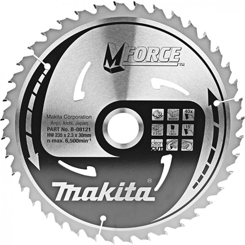 Panza circular Makita MFORCE pentru lemn 235X30X1,6 mm, 40 TH