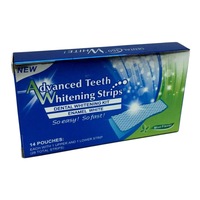 Tratament Benzi Albire Dinti cu Gel, Advanced Teeth Whitening Strips, Set 14 Plicuri, Aroma Menta