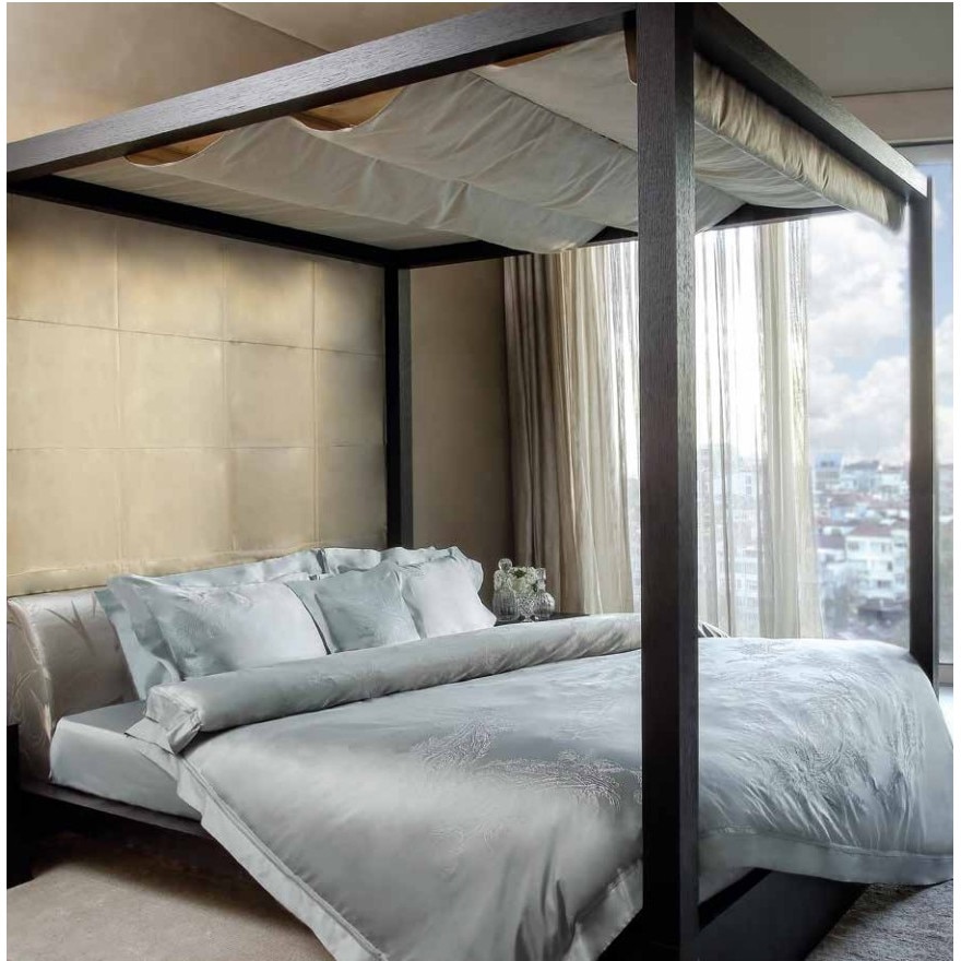 Set lenjerie pentru pat dublu Valeron, Werther, bumbac 100%, tesatura jaquard 675TC, calitate premium, 7 piese, colectie 2021, gri