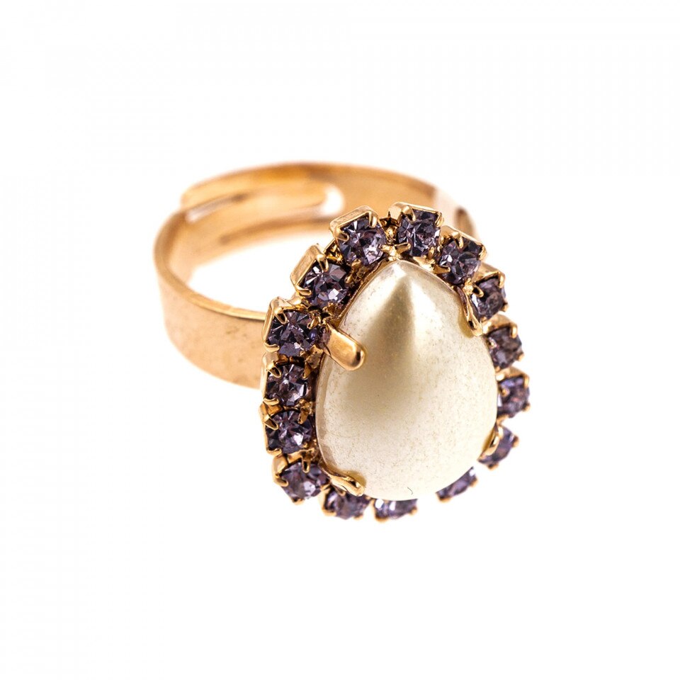Inel placat cu Aur roz de 24K, Cristale Swarovski, Romance by Roxannes - Mariana Jewellery, Multicolor 7032/5-139-10RG