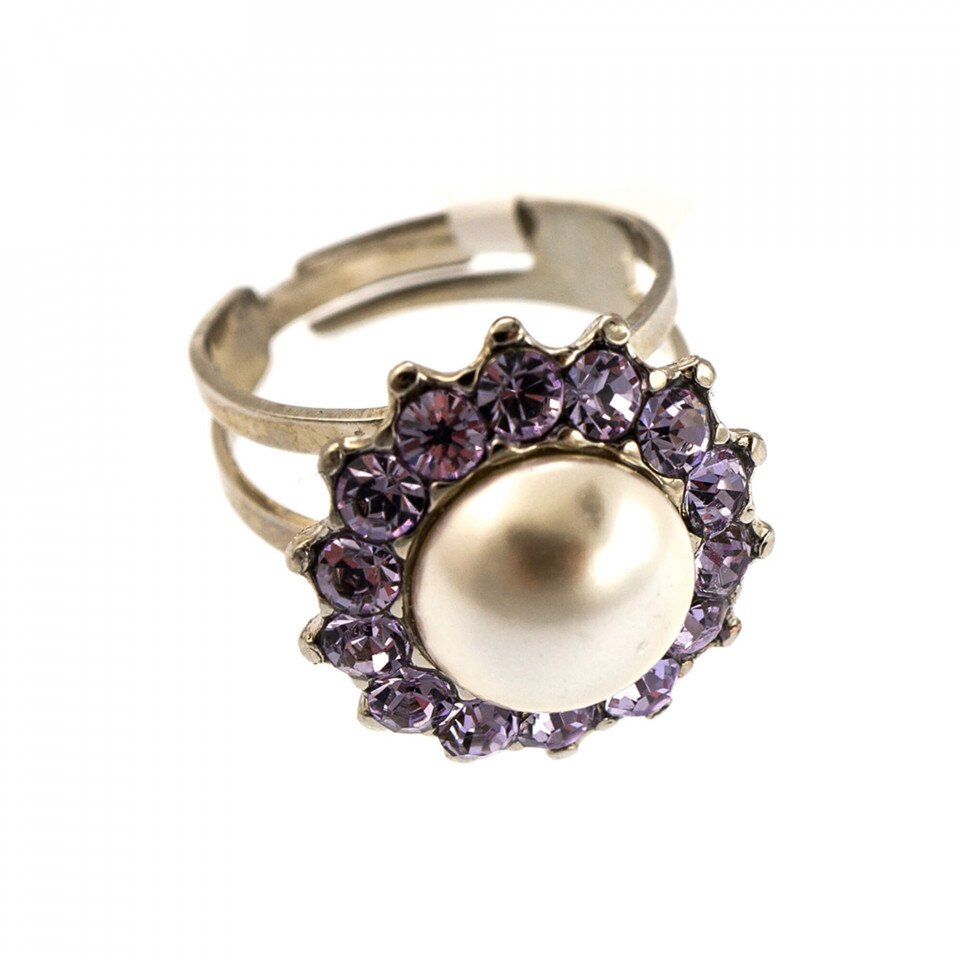 Inel placat cu rodiu, Cristale Swarovski, Romance by Roxannes - Mariana Jewellery, Multicolor 7023-139-10RO