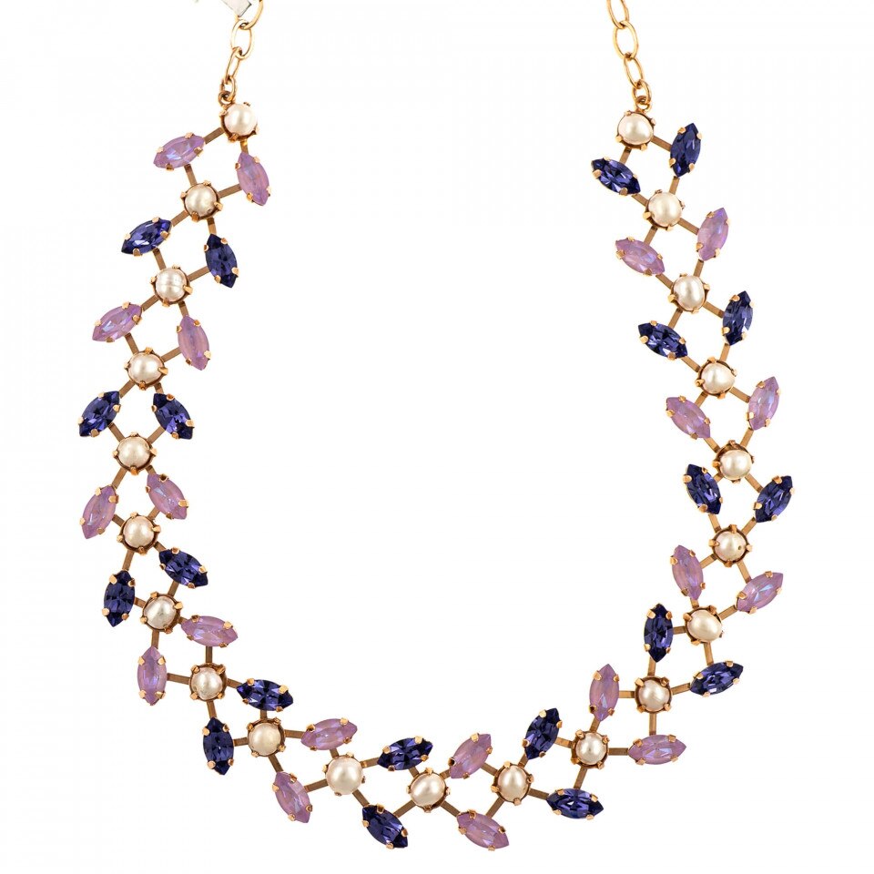 Colier placat cu Aur roz de 24K, Cristale Swarovski, Romance by Roxannes - Mariana Jewellery, Multicolor 3128/3-139-10RG