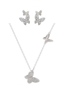 set lant din argint 925fly butterfly cu 2 pandantive in forma de fluturi si cercei in forma de fluturasi cu pietre de zirconiu 40 cm ideal cadou aniversare sarbatori imagen 56_0_
0