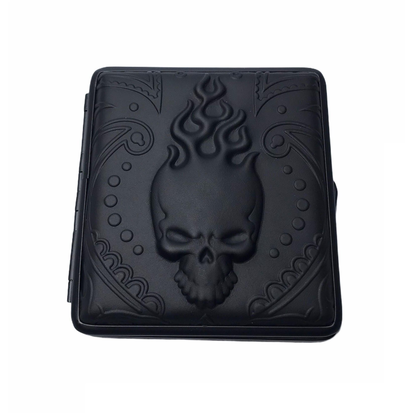 Tabachera Angel Black Skull 20 tigarete dimensiune standard flame