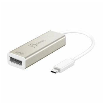 Adaptor j5create JCA141, USB-C la 4K DisplayPort, 1,2 m, alb Adaptor j5create JCA141, USB-C la 4K DisplayPort, 1,2 m, alb