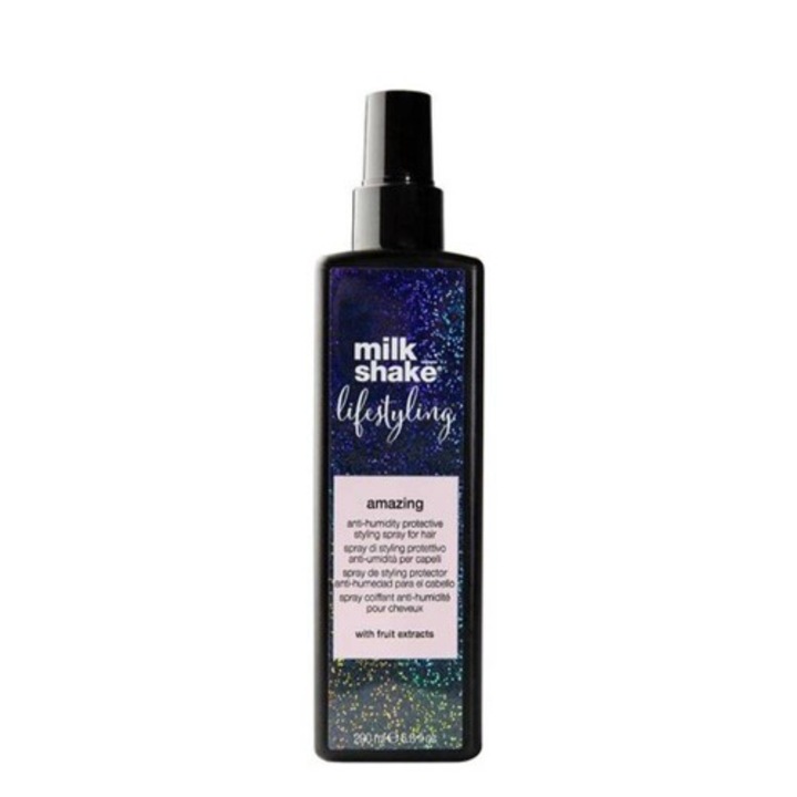 Spray Profesional Protector Anti Umiditate pentru Toate Tipurile de Par, Previne Incretirea, Gama Amazing, Repara Suvitele Degradate Si Tratate Chimic, Miros Placut, Efect Indelungat, Reduce Timpul de uscare, Milkshake, 200 ml