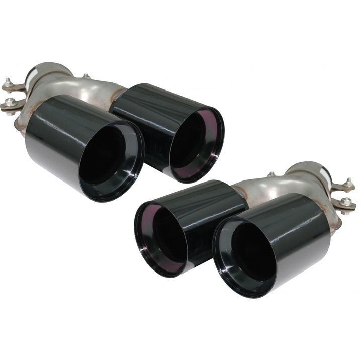 2 db kipufogóbetétből álló készlet, amely kompatibilis a BMW 5-ös sorozatú G30 G31 G38 (2016-2020) 6-os sorozatú G32 (2016-2020) 540i fekete kialakítással (TY-BM5SG30B)