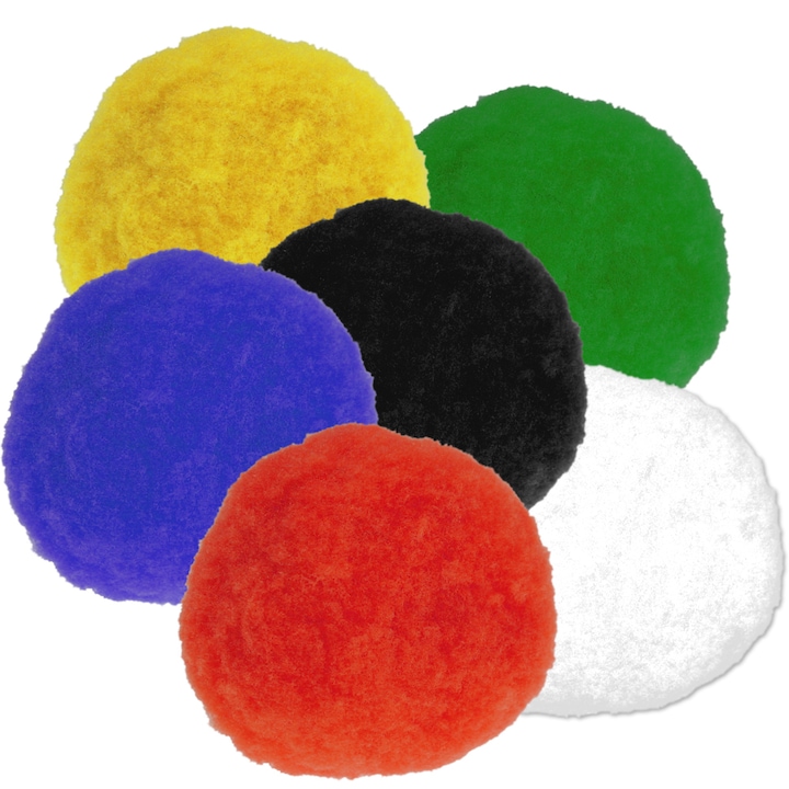 Pom-pom, 50 buc, 10 mm, multicolor