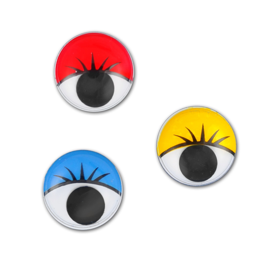Set ochisori colorati cu gene, 8 buc, 15 mm