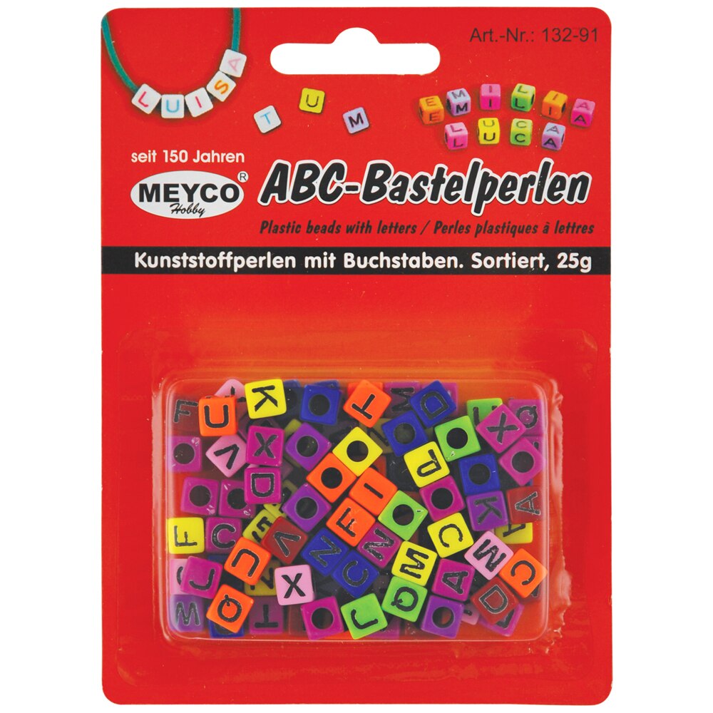 Margele colorate, patrate cu litere, 25 gr