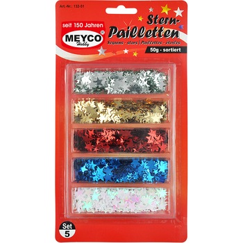 Set stelute colorate pentru activitati craft, 50g, ø 6mm + ø 12m Set stelute colorate pentru activitati craft, 50g, ø 6mm + ø 12m