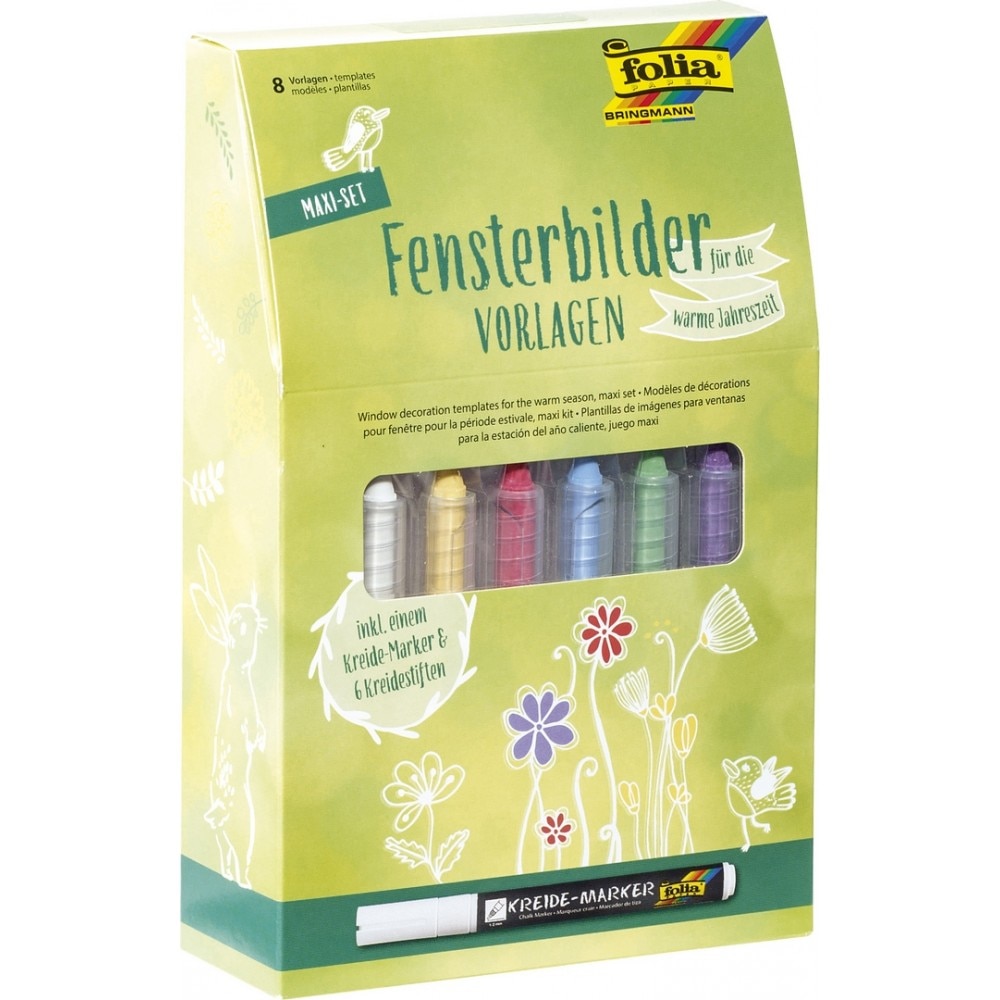 Set 7 markere colorate pentru decorare sticla, Folia