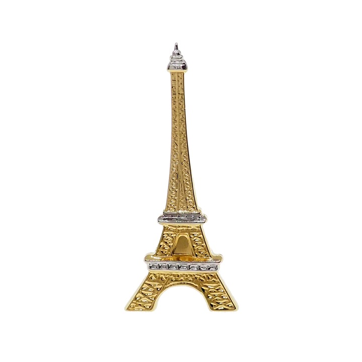 Zománcozott bross Eiffel-torony részben aranyozott modell 15034 Dras arany/ezüst
