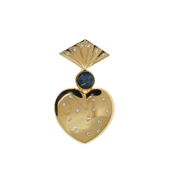 Brosa galvanizata partial aurita model 15102 Dras Auriu/Argintiu