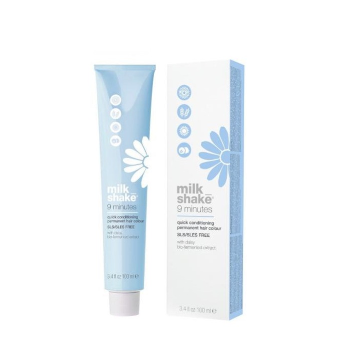 Vopsea permanenta rapida Milk Shake 9 Minutes 8.1, Blond Deschis Cenusiu, 100ml