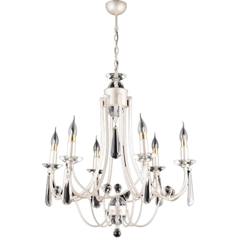 Lustra Prenses Satinata cu 6 brate, Zaza Design, din alama, culoare satinata, 120x80 cm