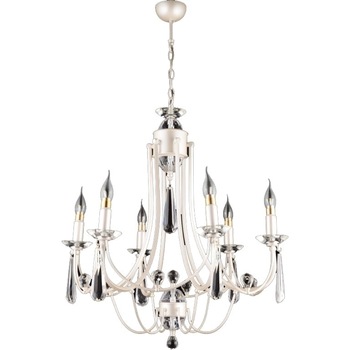 Lustra Prenses Satinata cu 6 brate, Zaza Design, din alama, culoare satinata, 120x80 cm Lustra Prenses Satinata cu 6 brate, Zaza Design, din alama, culoare satinata, 120x80 cm